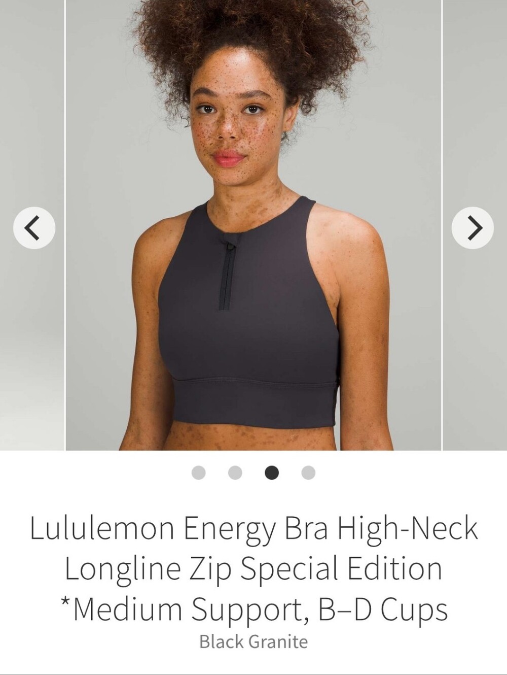 Lululemon Energy Bra Longline Zip